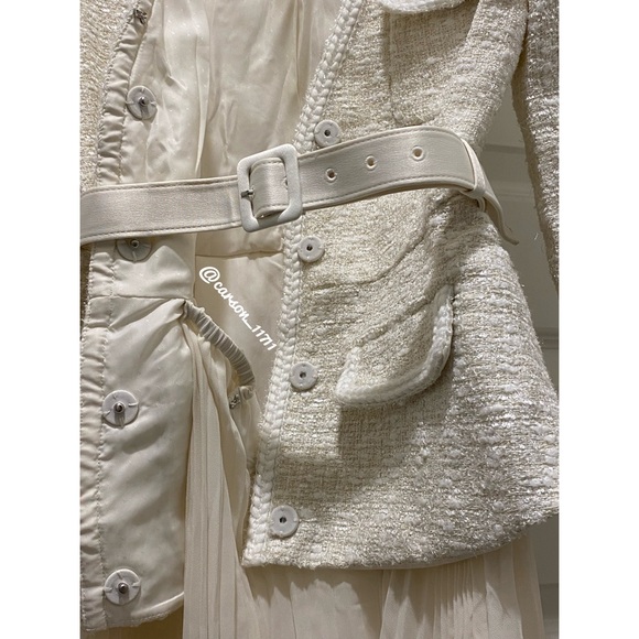 NEW Self Portrait Tweed Boucle Belted Dress US4 - Picture 8 of 16